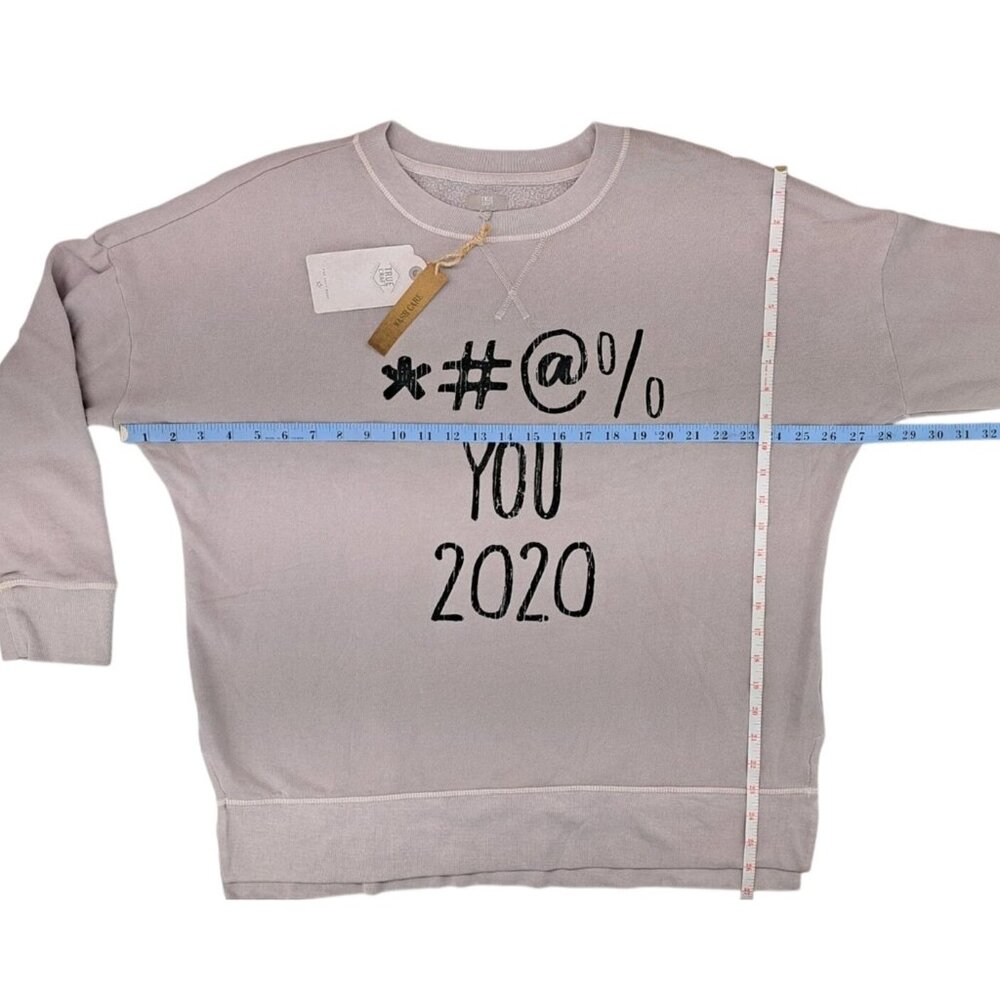 True Craft Graphic Sweatshirt Funny 2020 Covid Lilac Soft Shop Plus Women 0X New - Picture 8 of 9